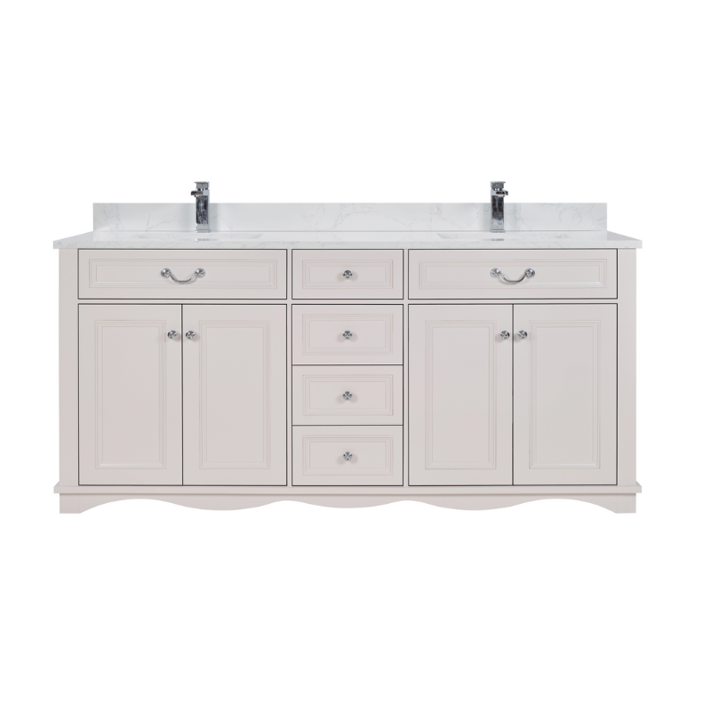 72 Inch White Double Sink Bathroom Vanity with 1" Artificial Stone Countertop – Legion Furniture WS2514-72-DW