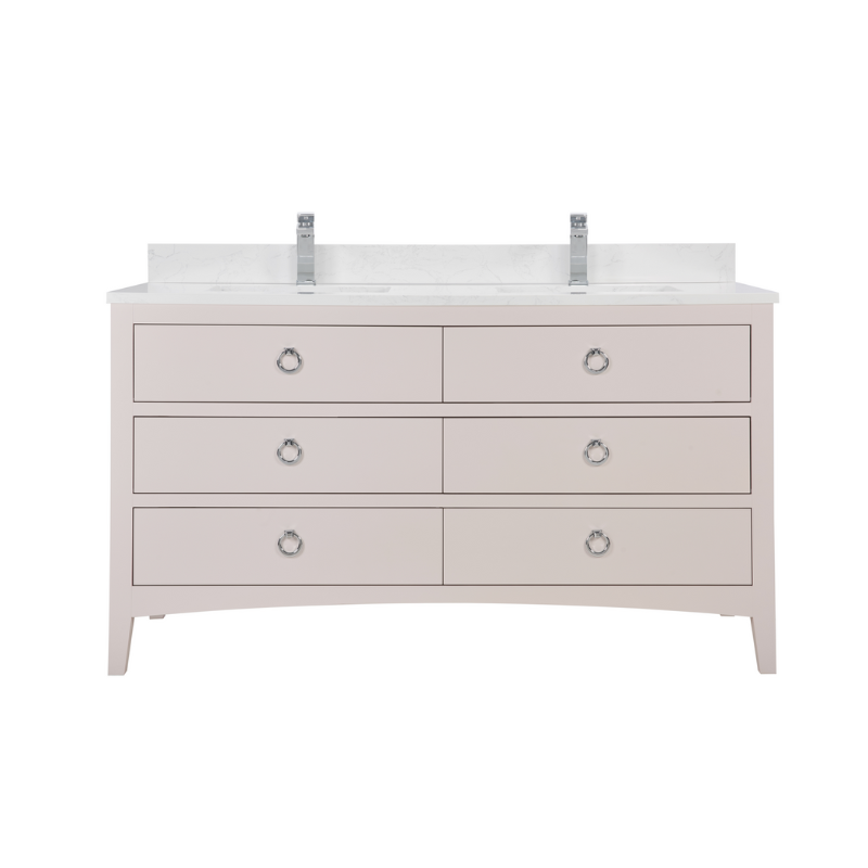 60 Inch White Double Sink Bathroom Vanity with 1" Artificial Stone Countertop – Legion Furniture WS2518-60-DW