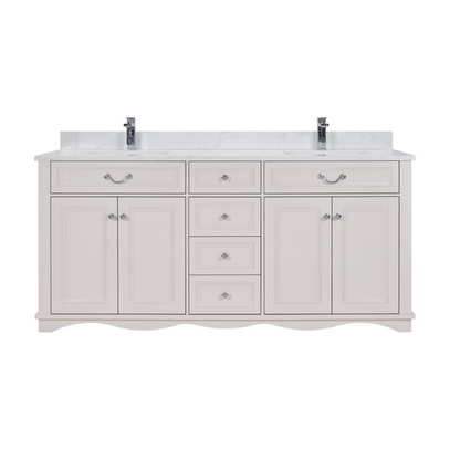 72 Inch White Double Sink Bathroom Vanity with 1" Artificial Stone Countertop – Legion Furniture WS2514-72-DW