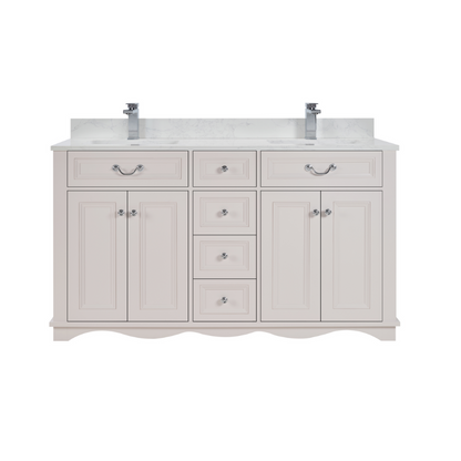 60 Inch White Double Sink Bathroom Vanity with 1" Artificial Stone Countertop – Legion Furniture WS2514-60-DW