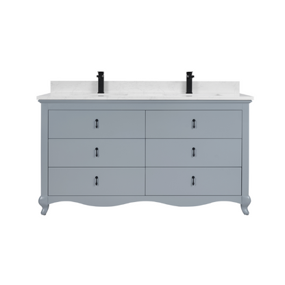 60 Inch Cadet Double Sink Bathroom Vanity with 1" Artificial Stone Countertop – Legion Furniture WS2512-60-CD