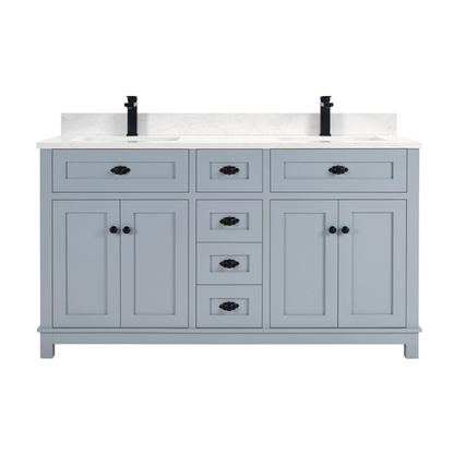 60 Inch Cadet Double Sink Bathroom Vanity with 1" Artificial Stone Countertop – Legion Furniture WS2514-60-CD